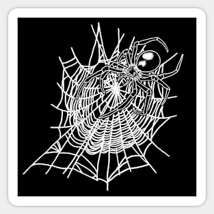 Black Widow Spider on Spiderweb Sticker